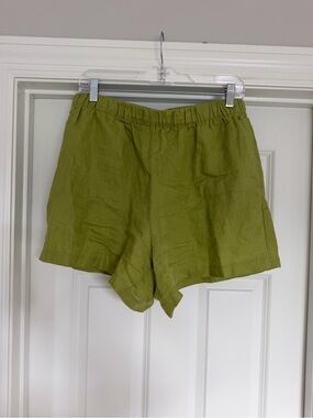h&m 100% linen shorts size medium